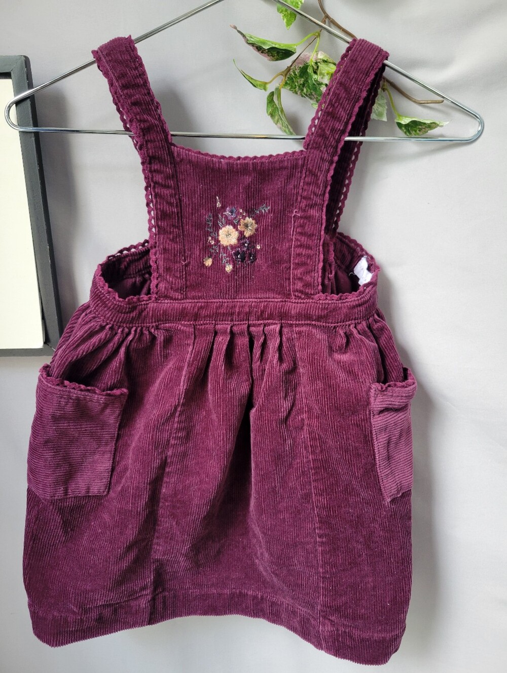 Jamie Kay Elizabeth Floral Pinafore Cord Dress Fig 3Y